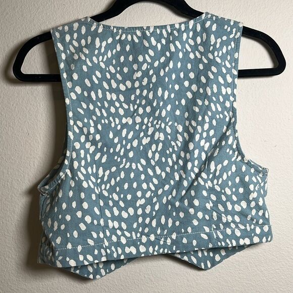 Free People Bennett Set In Cloud Combo Vest Top Only Blue & White - Picture 5 of 5